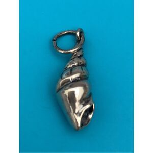 .925 Seashell Twisted Conch Vintage Sterling Silver Jewelry Charm #beach